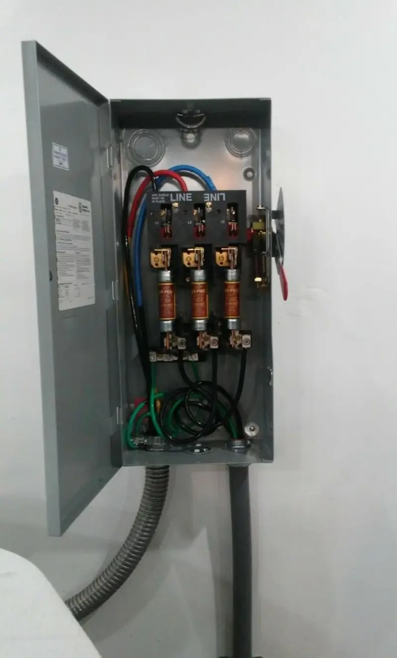 Three-phase disconnect switch installed for Electrical Wiring & Rewiring in North Baltimore